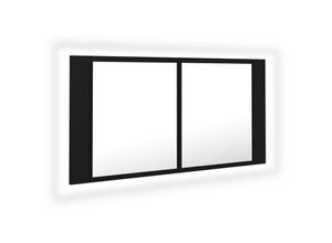 8720286221587 - Bonnevie - LED-Bad-Spiegelschrank Schwarz 90x12x45 cm Acryl vidaXL990825