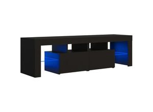 8720286217757 - Bonnevie - TV-SchrankTV-Möbel mit LED-Beleuchtung Schwarz 140x365x40 cm vidaXL