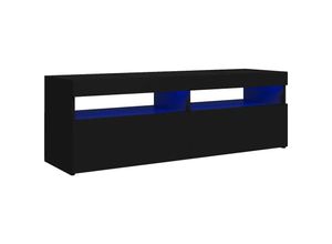 8720286217849 - Bonnevie - TV-SchrankTV-Möbel mit LED-Leuchten Schwarz 120x35x40 cm vidaXL