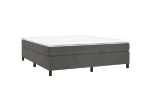 8720287237884 - Bonnevie - BoxspringbettDoppelbett Dunkelgrau 160x200 cm Samt vidaXL