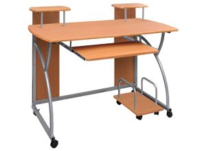 8720287177555 - Bonnevie - ComputertischSchreibtisch Braun 110x52x885 cm Holzwerkstoff vidaXL