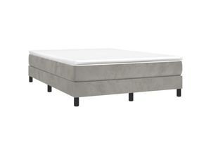 8720287234272 - Bonnevie - BoxspringbettDoppelbett Hellgrau 140x190 cm Samt vidaXL