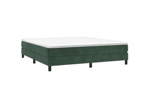 8720287234487 - Boxspringbett，Doppelbett Dunkelgrün 180x200 cm Samt vidaXL