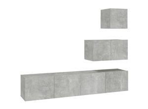 8720287107873 - Bonnevie - 4-tlg TV-Schrank-SetTV-MöbelTV-Möbel Betongrau Holzwerkstoff vidaXL