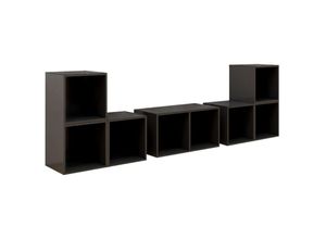 8720286593622 - Bonnevie - 6-tlg TV-Schrank-SetTV-Möbel Hochglanz-Grau Holzwerkstoff vidaXL