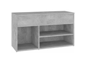 8720286643488 - Bonnevie - SchuhbankSitzbank Betongrau 80x30x45 cm Holzwerkstoff vidaXL