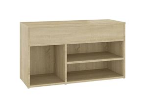 8720286643471 - Schuhbank，Sitzbank Sonoma-Eiche 80x30x45 cm Holzwerkstoff vidaXL