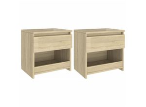 8720286352960 - Bonnevie - 2er-Set NachttischeBeistelltische Sonoma-Eiche 40x30x39 cm Holzwerkstoff vidaXL