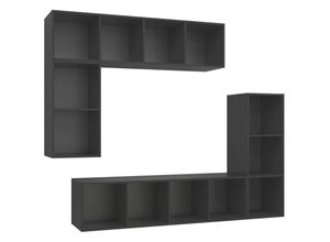 8720286591222 - Bonnevie - 4-tlg TV-Schrank-SetTV-MöbelTV-Möbel Grau Holzwerkstoff vidaXL