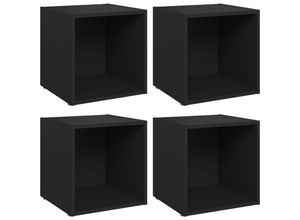 8720286354117 - Bonnevie - TV-Schränke 4 Stk TV-Möbel Schwarz 37x35x37 cm Holzwerkstoff vidaXL