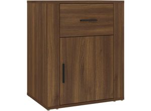 8720287221715 - Bonnevie - NachttischBeistelltisch Braun Eichen-Optik 50x36x60 cm Holzwerkstoff vidaXL