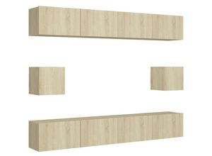 8720286572924 - Bonnevie - 6-tlg TV-Schrank-SetTV-Möbel Sonoma-Eiche Holzwerkstoff vidaXL