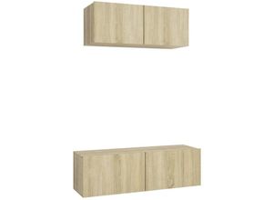 8720286573105 - 2-tlg TV-Schrank-Set，TV-Möbel，TV-Möbel Sonoma-Eiche Holzwerkstoff vidaXL