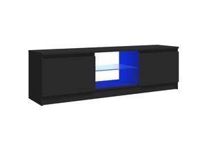 8720286216941 - Bonnevie - TV-SchrankTV-Möbel mit LED-Leuchten Schwarz 120x30x355 cm vidaXL