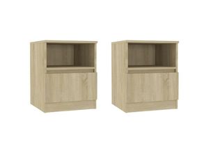 8720286557693 - Bonnevie - 2er-Set NachttischeBeistelltische Sonoma-Eiche 40x40x50 cm Holzwerkstoff vidaXL