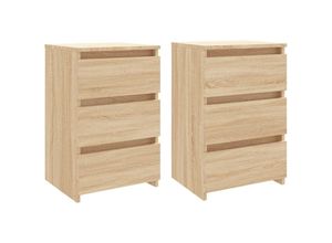 8720286558232 - 2er-Set Nachttische，Beistelltische Sonoma-Eiche 40x35x625 cm Holzwerkstoff vidaXL