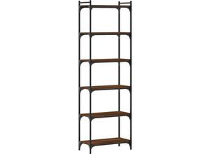 8721012194489 - Bonnevie - Bücherregal 6 Böden Braun Eiche-Optik 60x30x188cm Holzwerkstoff vidaXL693519