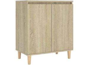 8720286358795 - Sideboard，Kommode mit Massivholz-Beinen Sonoma-Eiche 60x35x70 cm vidaXL