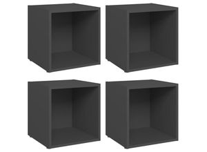 8720286354148 - Bonnevie - TV-Schränke 4 Stk TV-Möbel Grau 37x35x37 cm Holzwerkstoff vidaXL