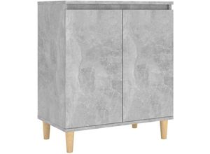 8720286358801 - Sideboard，Kommode mit Massivholz-Beinen Betongrau 60x35x70 cm vidaXL