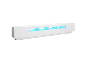 8720286641033 - Bonnevie - TV-SchrankTV-Möbel mit LED-Leuchten Weiß 260x35x40cm vidaXL