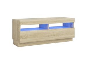 8720286218679 - Bonnevie - TV-SchrankTV-Möbel mit LED-Leuchten Sonoma-Eiche 100x35x40 cm vidaXL