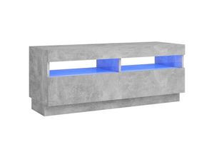 8720286218686 - Bonnevie - TV-SchrankTV-Möbel mit LED-Beleuchtung Betongrau 100x35x40 cm vidaXL