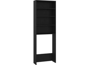 8720286607275 - Bonnevie - Waschmaschinenschrank Schwarz 64x24x190 cm vidaXL200148