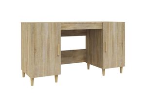 8720287082842 - Bonnevie - ComputertischSchreibtisch Sonoma-Eiche 140x50x75 cm Holzwerkstoff vidaXL