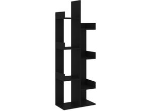 8720286645901 - Bonnevie - Bücherregal Schwarz 48x255x140 cm Holzwerkstoff vidaXL78416