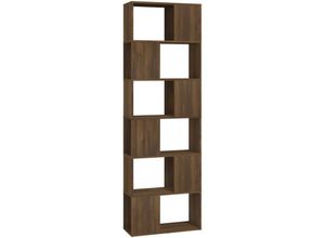 8720287125150 - Bonnevie - Bücherregal RaumteilerBücherschrank Braun Eichen-Optik 60x24x186 cm vidaXL