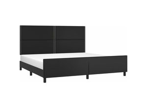 8720287440277 - Vidaxl - BettgestellSchlafzimmerbett mit Kopfteil Schwarz 200x200 cm Kunstleder 920135