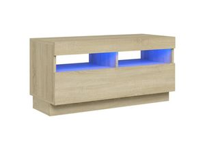 8720286218587 - Bonnevie - TV-SchrankTV-Möbel mit LED-Leuchten Sonoma-Eiche 80x35x40 cm vidaXL