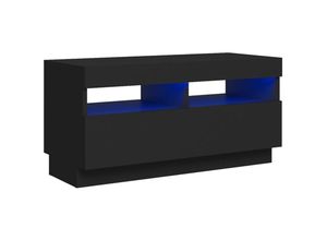 8720286218563 - Bonnevie - TV-SchrankTV-Möbel mit LED-Leuchten Schwarz 80x35x40 cm vidaXL