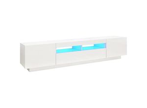 8720286641002 - Vidaxl - TV-Schrank mit LED-Leuchten Hochglanz-Weiß 200x35x40 cm 264586