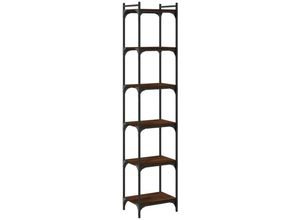 8721012194281 - Bonnevie - Bücherregal 6 Böden Braun Eiche-Optik 40x30x188cm Holzwerkstoff vidaXL840691