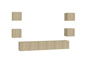 8720286572696 - Bonnevie - 7-tlg TV-Schrank-SetTV-Möbel Sonoma-Eiche Holzwerkstoff vidaXL