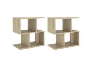 8720286558775 - Bonnevie - 2er-Set NachttischeBeistelltische Sonoma-Eiche 50x30x515 cm Holzwerkstoff vidaXL