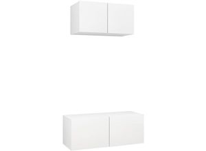 8720286569931 - Bonnevie - 2-tlg TV-Schrank-SetTV-MöbelTV-Möbel Weiß Holzwerkstoff vidaXL