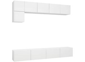 8720286569870 - Bonnevie - 5-tlg TV-Schrank-SetTV-Möbel Weiß Holzwerkstoff vidaXL