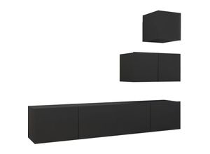 8720286571330 - Bonnevie - 4-tlg TV-Schrank-SetTV-MöbelTV-Möbel Schwarz Holzwerkstoff vidaXL