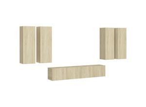 8720286572887 - 6-tlg TV-Schrank-Set，TV-Möbel Sonoma-Eiche Holzwerkstoff vidaXL