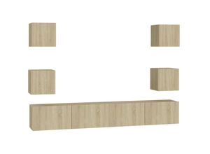 8720286572719 - Bonnevie - 6-tlg TV-Schrank-SetTV-Möbel Sonoma-Eiche Holzwerkstoff vidaXL