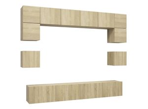 8720286573006 - Bonnevie - 8-tlg TV-Schrank-SetTV-Möbel Sonoma-Eiche Holzwerkstoff vidaXL