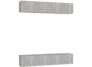 8720286573532 - Bonnevie - TV-Schränke 4 Stk TV-Möbel Betongrau 80x30x30 cm Holzwerkstoff vidaXL