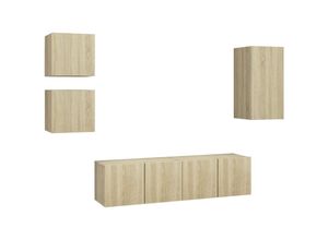 8720286573037 - Bonnevie - 5-tlg TV-Schrank-SetTV-Möbel Sonoma-Eiche Holzwerkstoff vidaXL