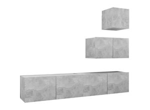 8720286574485 - 4-tlg TV-Schrank-Set，TV-Möbel，TV-Möbel Betongrau Holzwerkstoff vidaXL