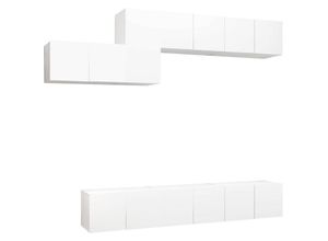 8720286570227 - Bonnevie - 7-tlg TV-Schrank-SetTV-Möbel Weiß Holzwerkstoff vidaXL