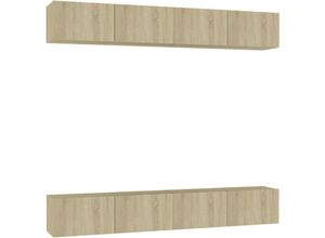 8720286572498 - Bonnevie - TV-Schränke 4 Stk TV-Möbel Sonoma-Eiche 100x30x30 cm Holzwerkstoff vidaXL