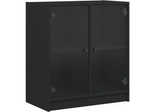 8721012213715 - Bonnevie - Beistellschrank mit Glastüren Schwarz 68x37x755 cm vidaXL712778